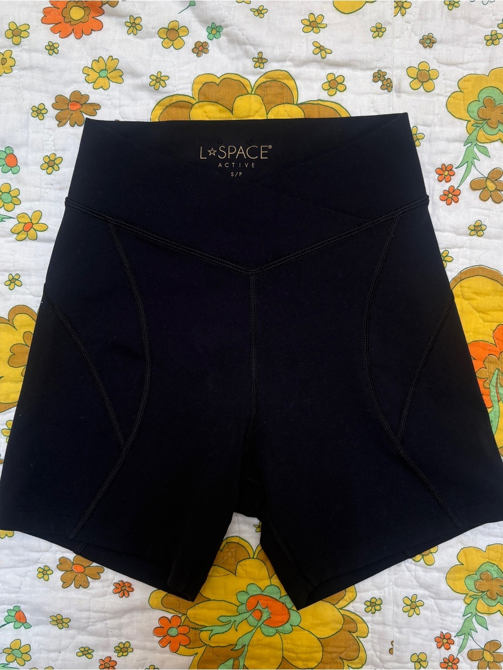 l*space Black High-Waist Bike Shorts